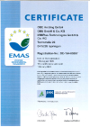 Environment management system validated according to EG No. 1221/2009 (EMAS) since 1996